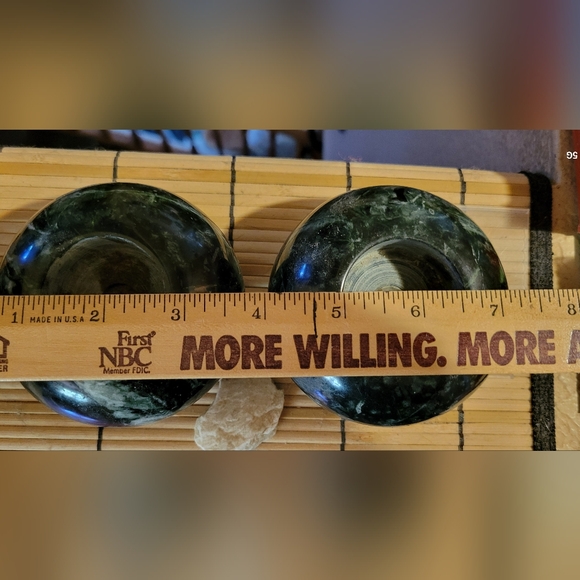 Natural Green Marble Votive Tea Light Candle Holders Stone '80s - Picture 7 of 7